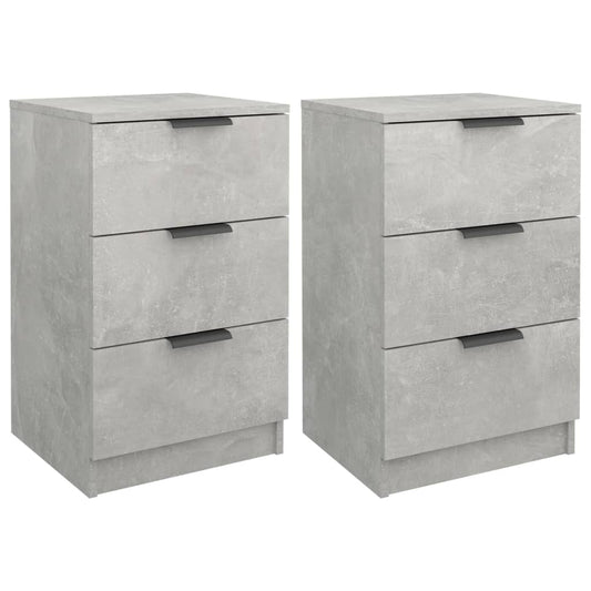 Bedside Cabinets 2 pcs Concrete Grey 40x36x65 cm