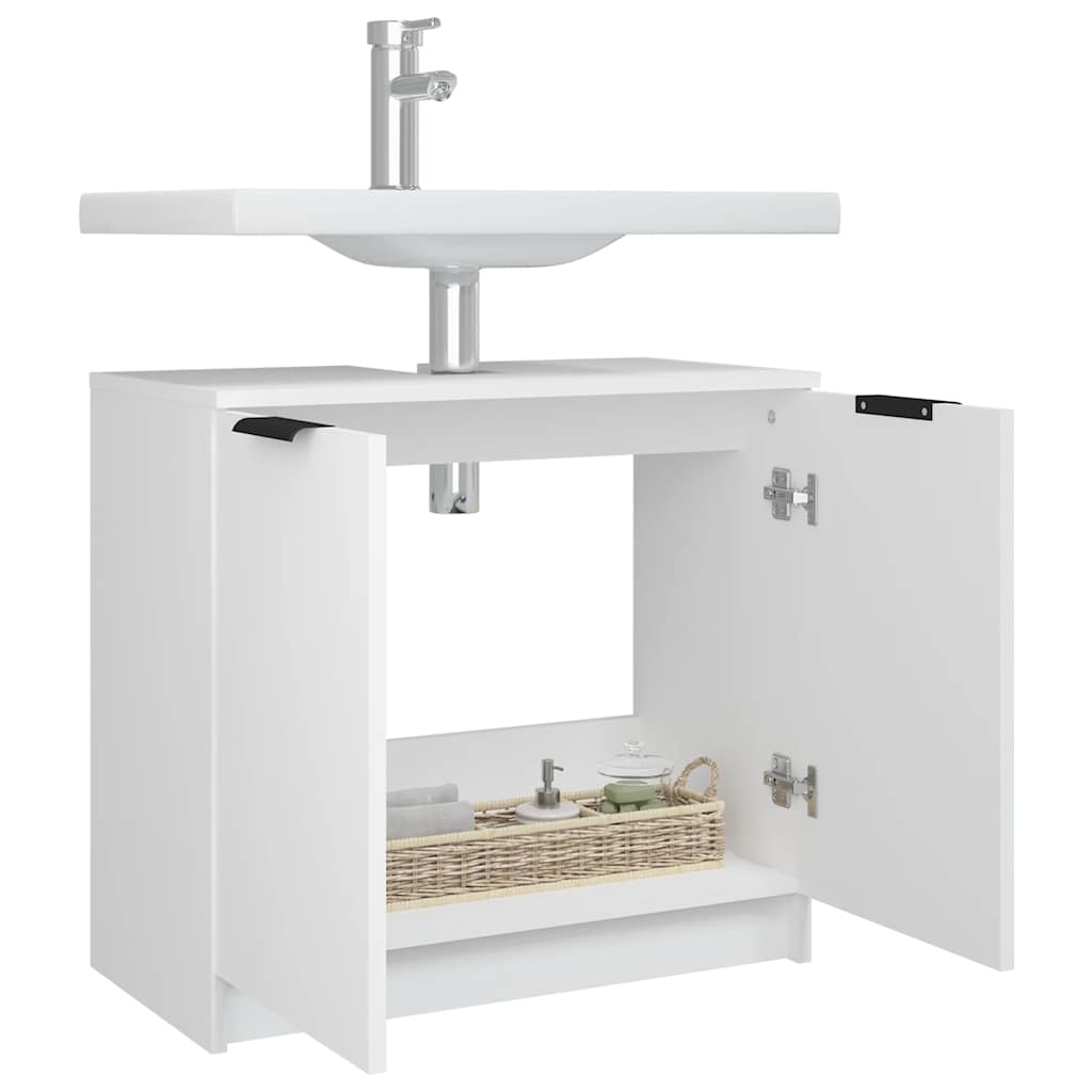 Bathroom Cabinet White 64.5x33.5x59 cm Engineered Wood