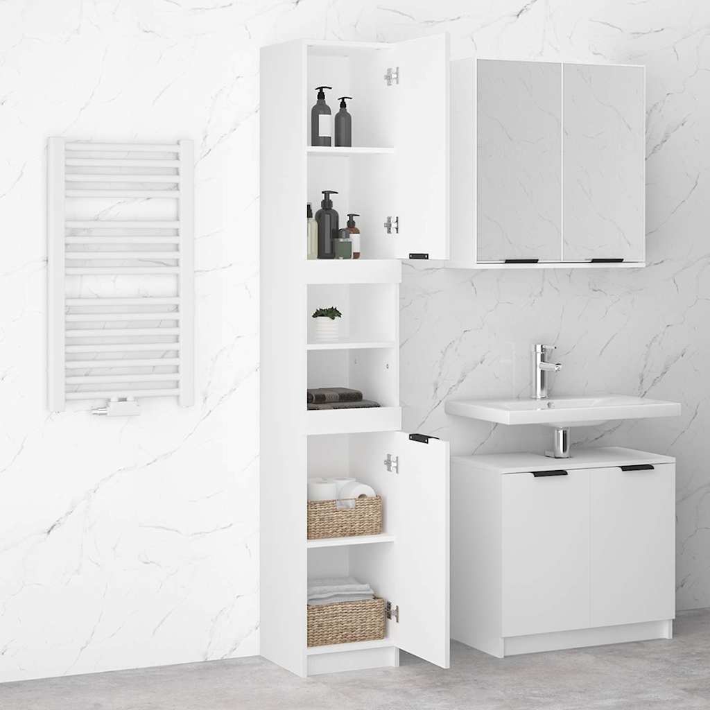 Bathroom Cabinet White 32x34x188,5 cm Engineered Wood