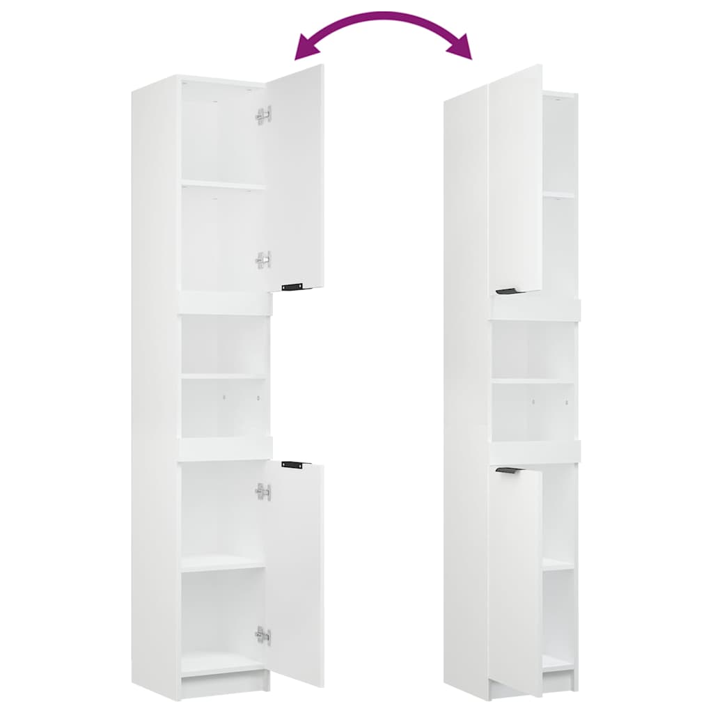 Bathroom Cabinet White 32x34x188,5 cm Engineered Wood