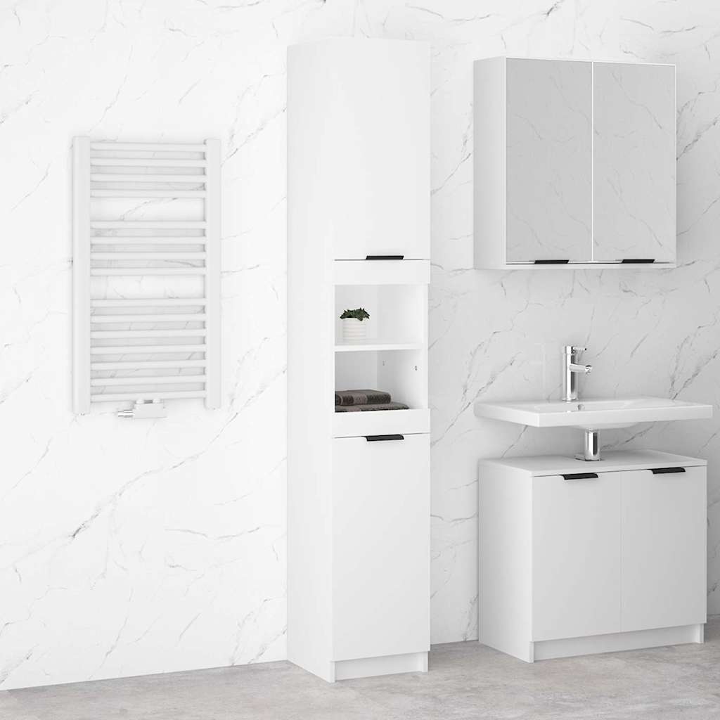Bathroom Cabinet White 32x34x188,5 cm Engineered Wood