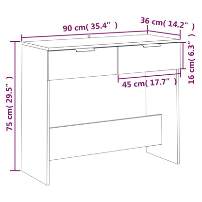Console Table Concrete Grey 90x36x75 cm Engineered Wood