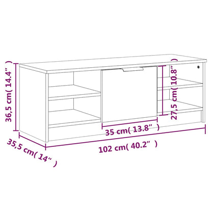 TV Cabinet White 102x35,5x36,5 cm Engineered Wood