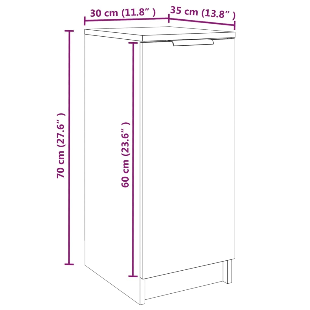 Shoe Cabinet Concrete Grey 30x35x70 cm Engineered Wood