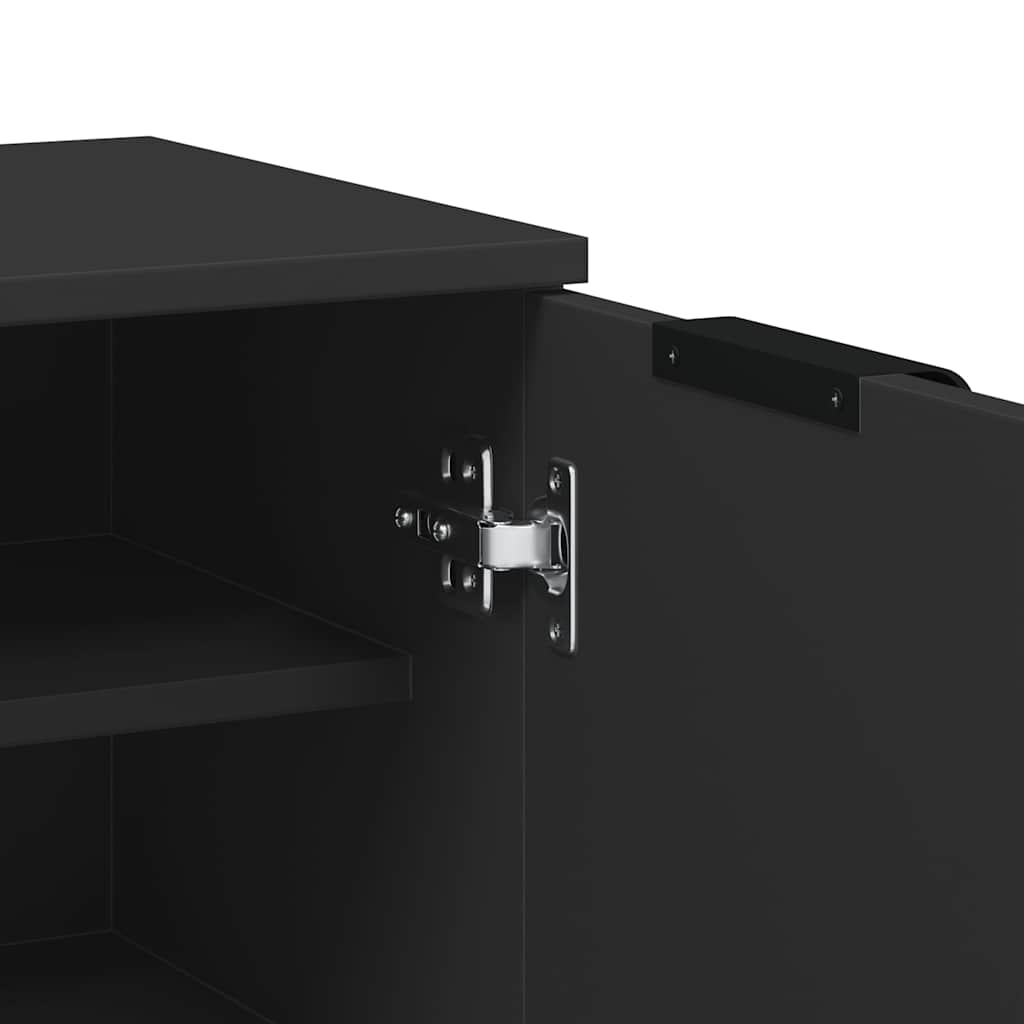 Shoe Cabinet Black 59x35x100 cm Engineered Wood
