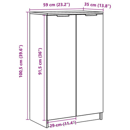 Shoe Cabinet Sonoma Oak 59x35x100.5 cm Engineered Wood