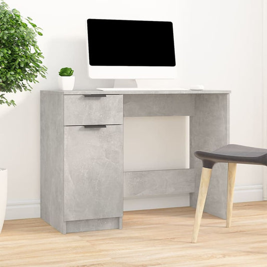 Desk Concrete Grey 100x50x75 cm Engineered Wood