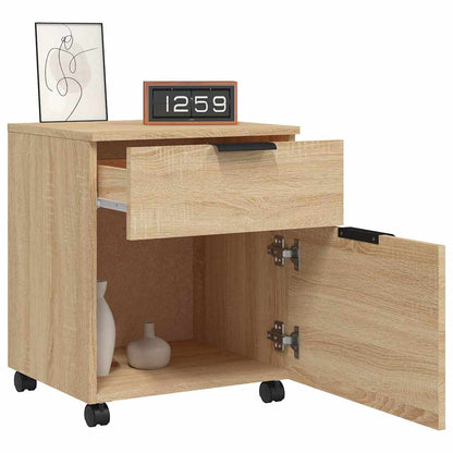 Mobile File Cabinet with Wheels Sonoma Oak 45x38x54 cm Engineered Wood