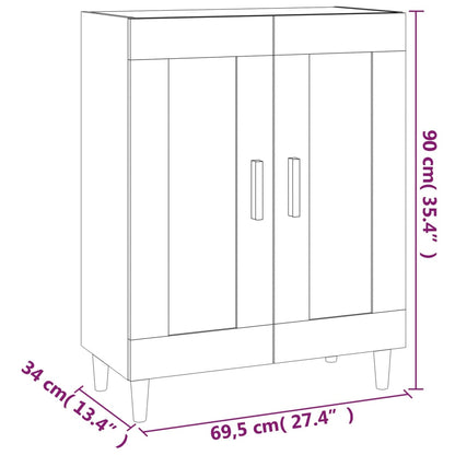 Sideboard White 69.5x34x90 cm Engineered Wood