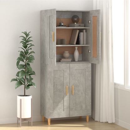 Sideboard | Concrete grey | Engineered wood, solid eucalyptus wood