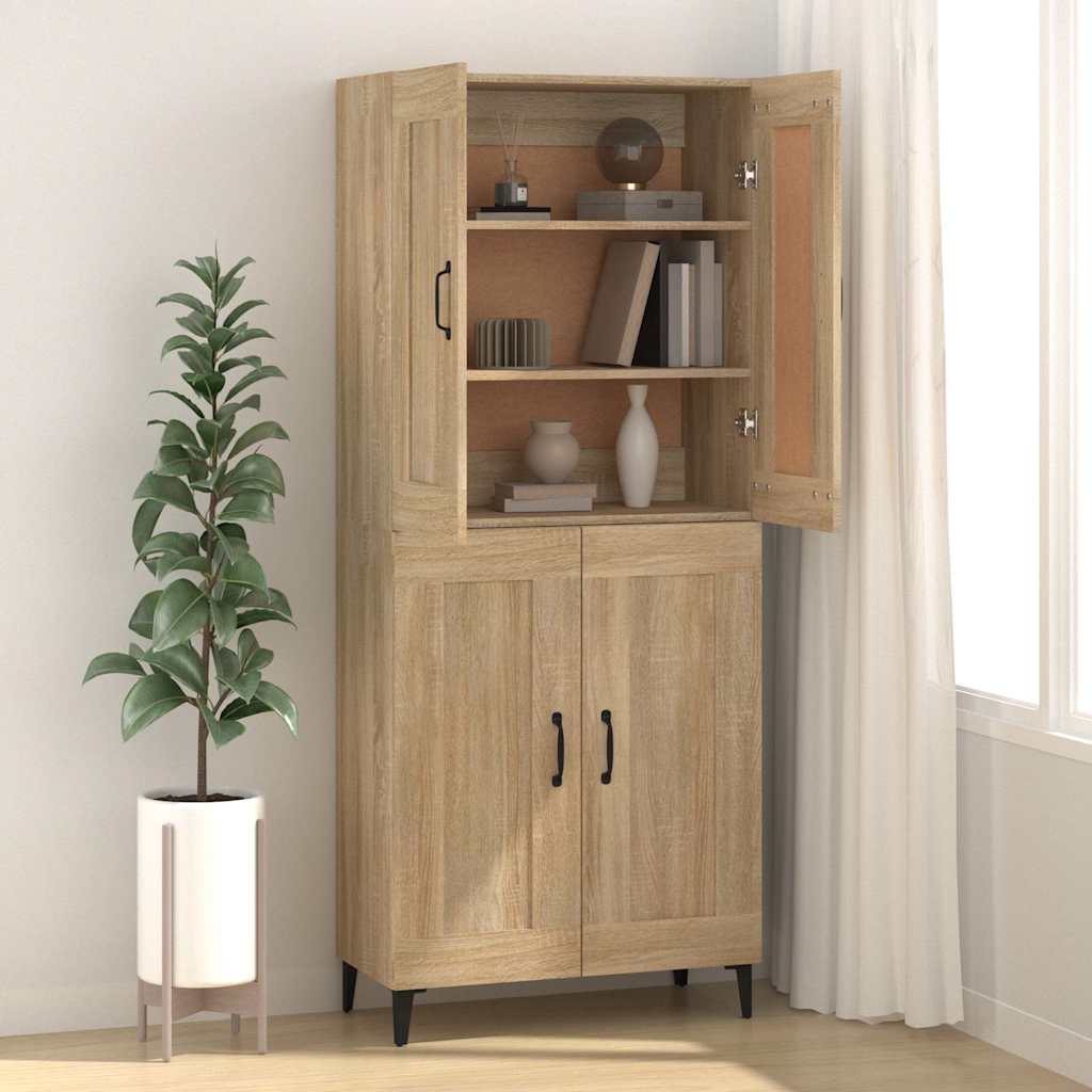 812144 vidaXL Sideboard Sonoma Oak 69,5x34x90 cm Engineered Wood