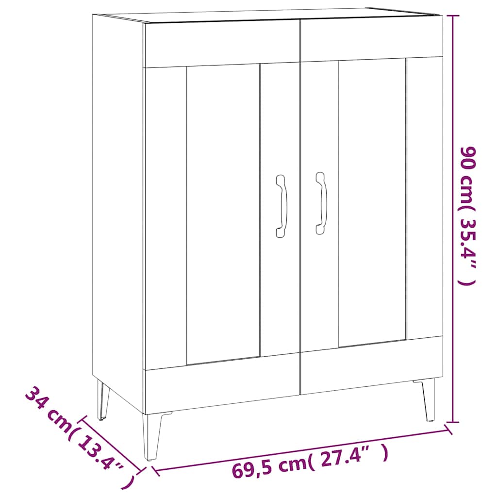 812144 vidaXL Sideboard Sonoma Oak 69,5x34x90 cm Engineered Wood