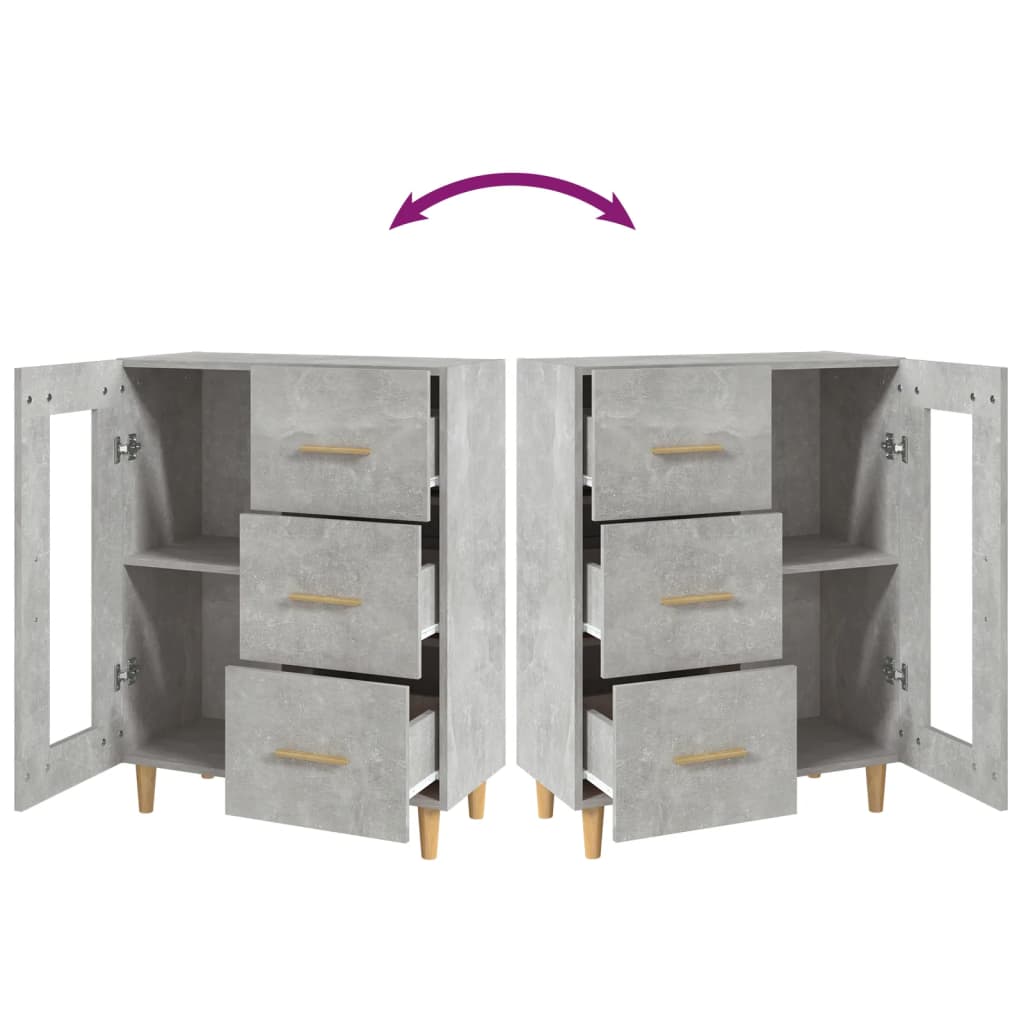 Sideboard Concrete Grey 69,5x34x90 cm Engineered Wood