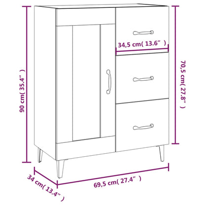 Sideboard Sonoma Oak 69.5x34x90 cm Engineered Wood