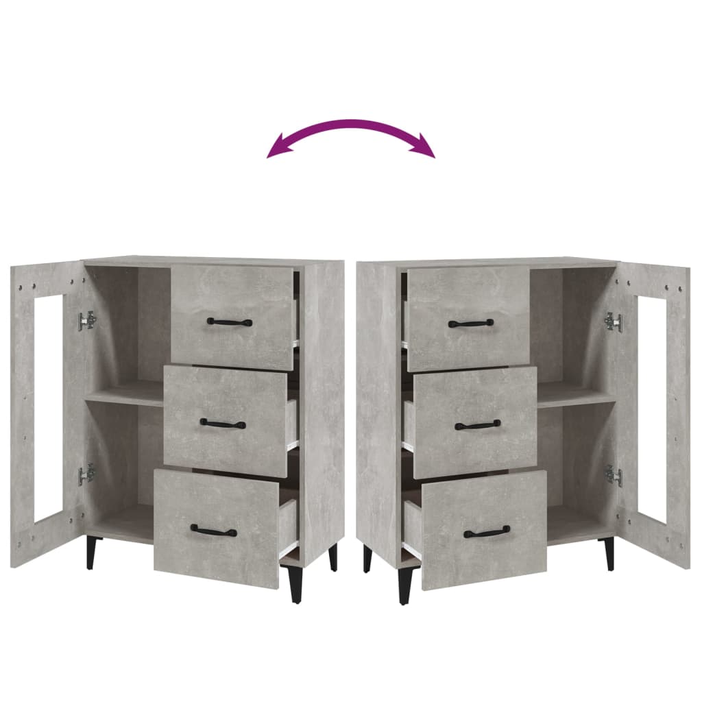 Sideboard Concrete Grey 69.5x34x90 cm Engineered Wood