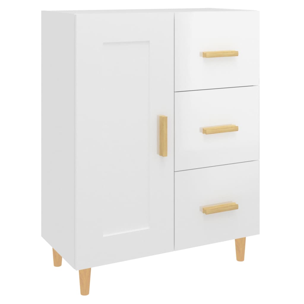 Sideboard High Gloss White 69,5x34x90 cm Engineered Wood