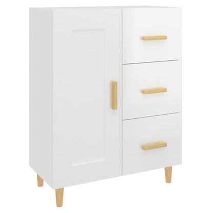 Sideboard High Gloss White 69,5x34x90 cm Engineered Wood