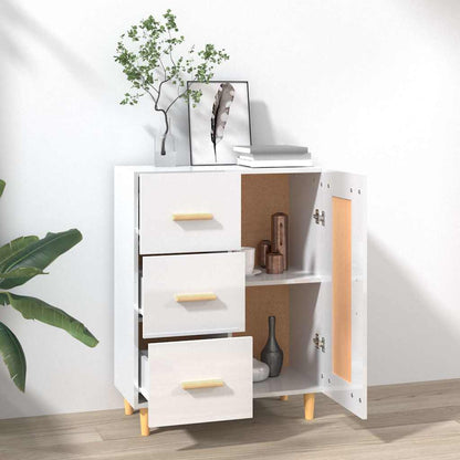 Sideboard High Gloss White 69,5x34x90 cm Engineered Wood