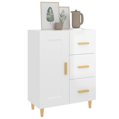 Sideboard High Gloss White 69,5x34x90 cm Engineered Wood