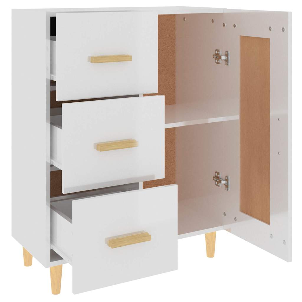 Sideboard High Gloss White 69,5x34x90 cm Engineered Wood