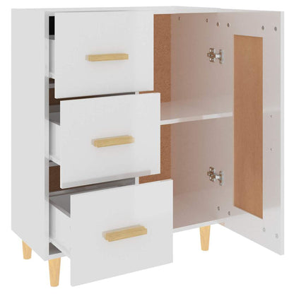 Sideboard High Gloss White 69,5x34x90 cm Engineered Wood