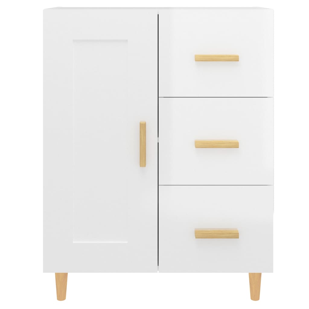 Sideboard High Gloss White 69,5x34x90 cm Engineered Wood