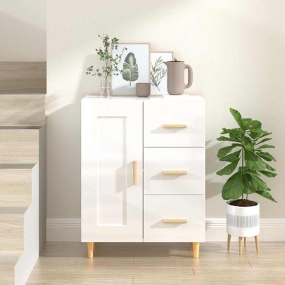 Sideboard High Gloss White 69,5x34x90 cm Engineered Wood