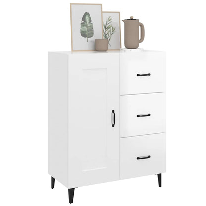 Sideboard High Gloss White 69,5x34x90 cm Engineered Wood