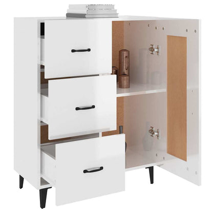 Sideboard High Gloss White 69,5x34x90 cm Engineered Wood