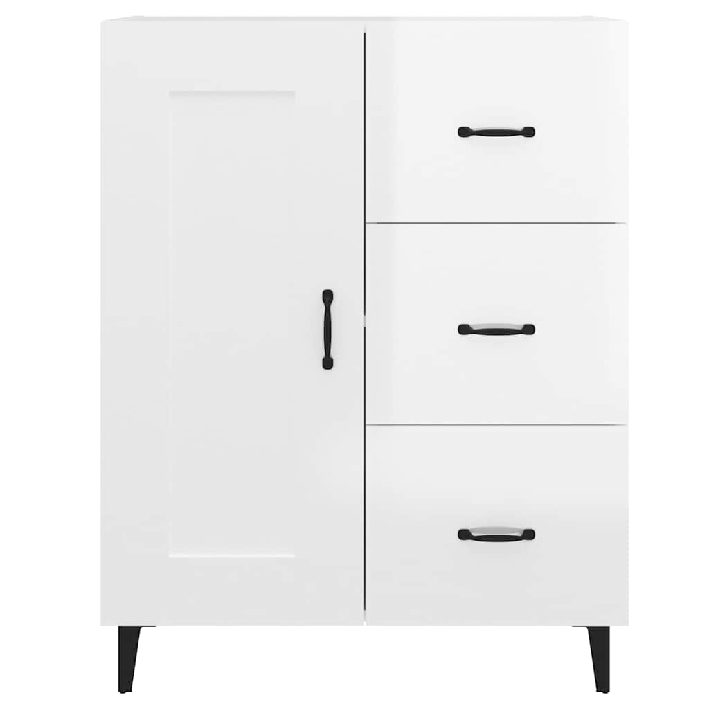 Sideboard High Gloss White 69,5x34x90 cm Engineered Wood