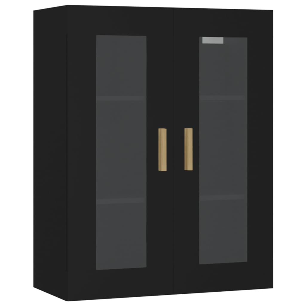 Hanging Wall Cabinet | Black | Engineered wood, glass | Medium