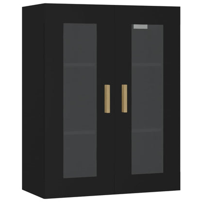 Hanging Wall Cabinet | Black | Engineered wood, glass | Medium