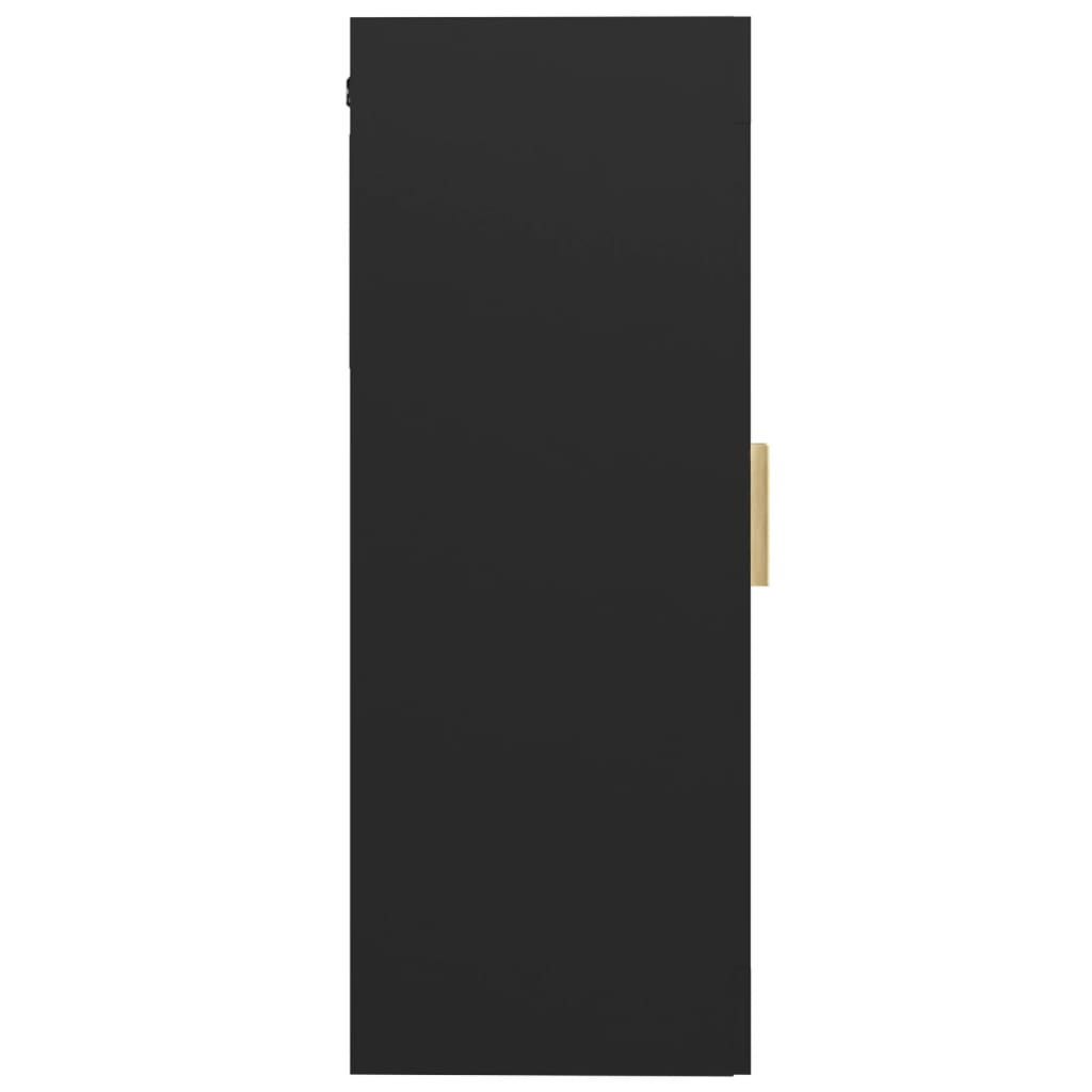 Hanging Wall Cabinet | Black | Engineered wood, glass | Medium