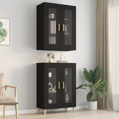 Hanging Wall Cabinet | Black | Engineered wood, glass | Medium