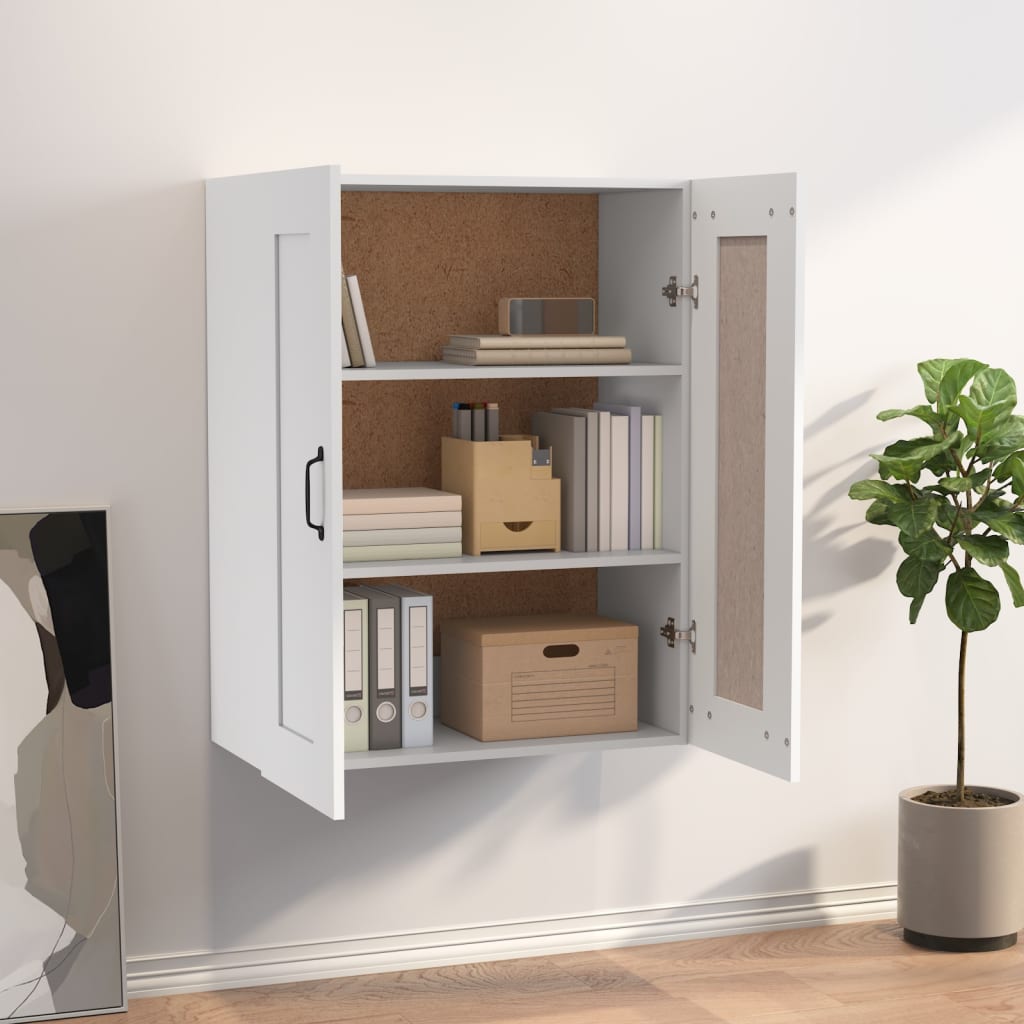Hanging Wall Cabinet White 69.5x32.5x90 cm