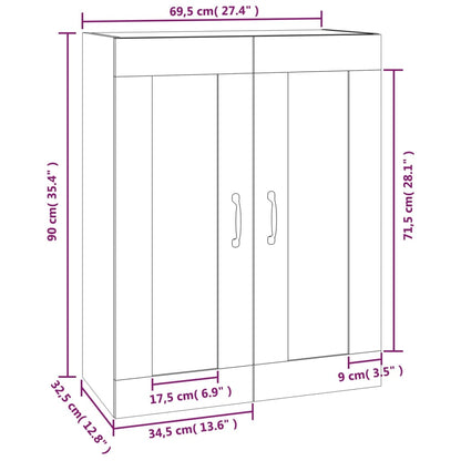 Hanging Wall Cabinet White 69.5x32.5x90 cm
