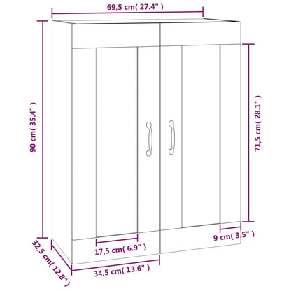Hanging Wall Cabinet Sonoma Oak 69.5x32.5x90 cm
