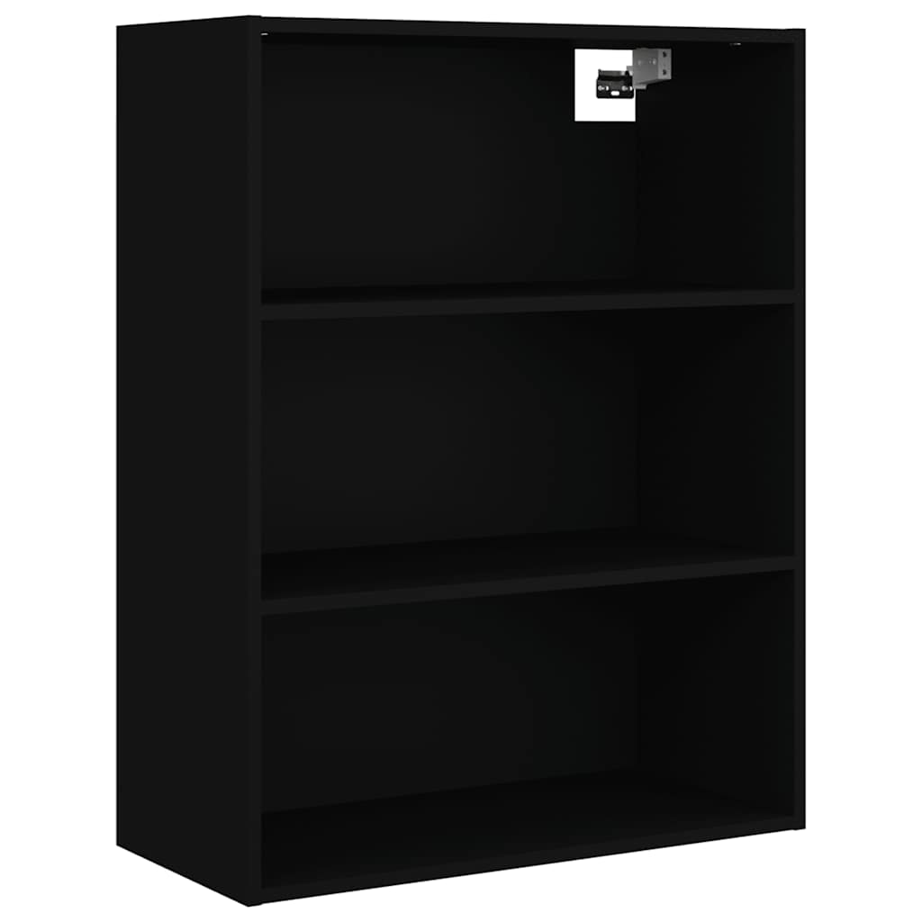 Hanging Wall Cabinet | Black | Engineered Wood | Rectangular | Minimalist