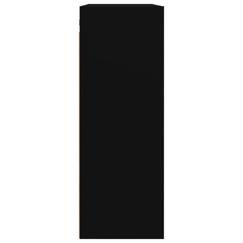 Hanging Wall Cabinet | Black | Engineered Wood | Rectangular | Minimalist