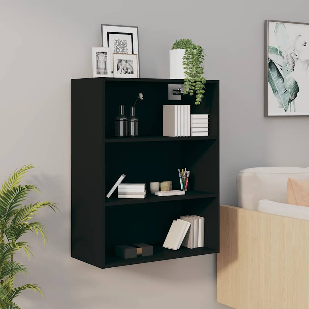 Hanging Wall Cabinet | Black | Engineered Wood | Rectangular | Minimalist