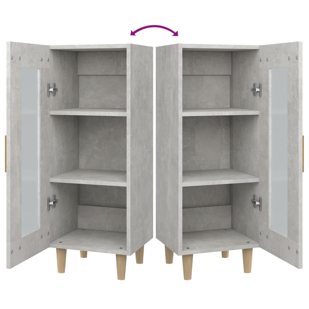Sideboard Concrete Grey 34.5x34x90 cm Engineered Wood