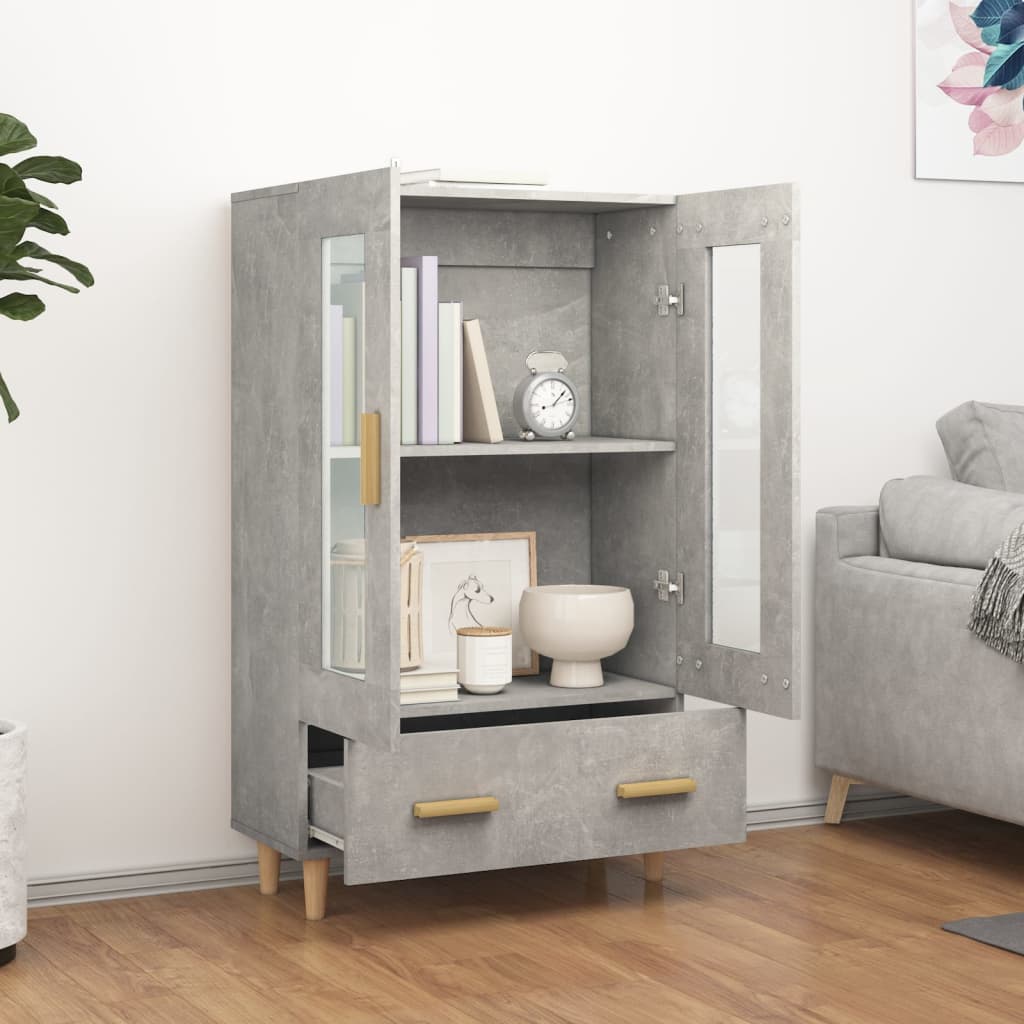 Highboard Concrete Grey 70x31x115 cm Engineered Wood