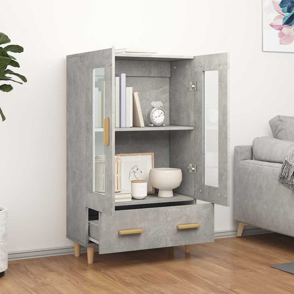Highboard Concrete Grey 70x31x115 cm Engineered Wood