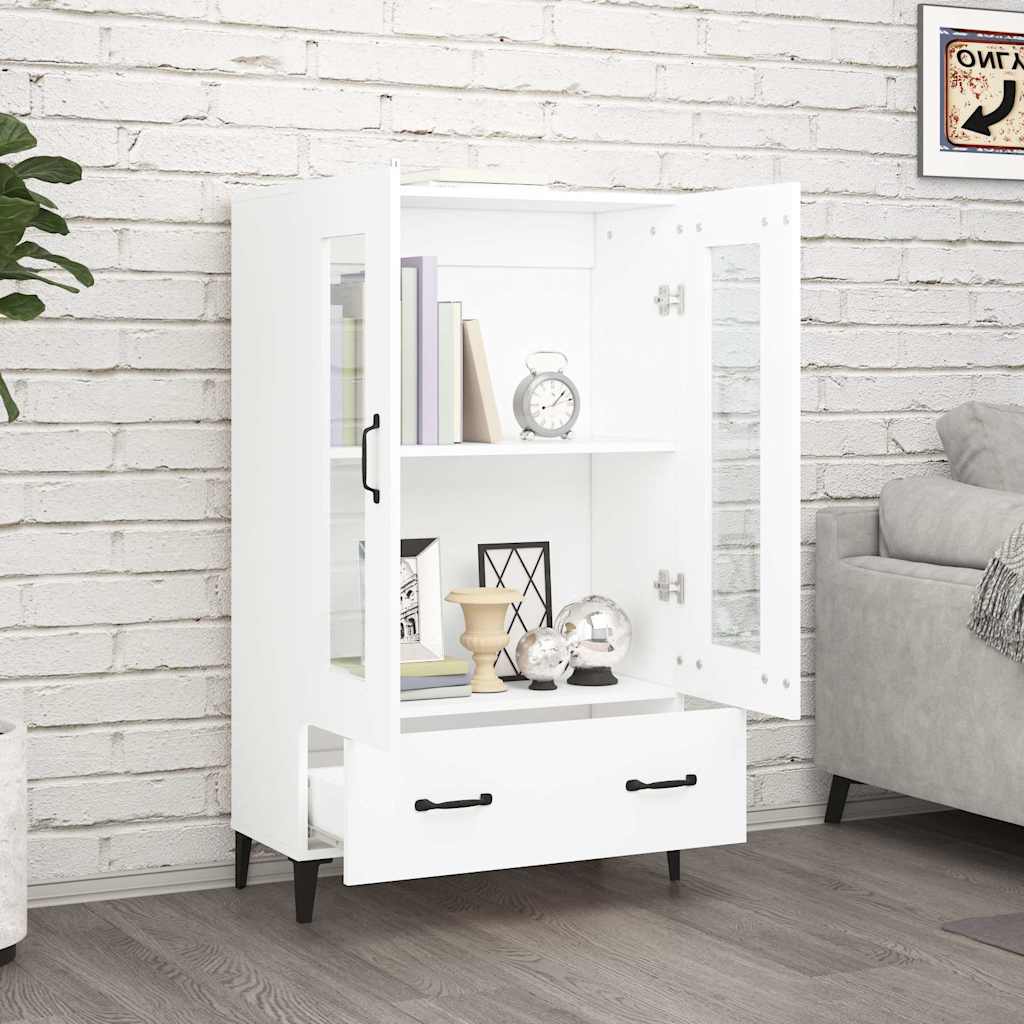 Highboard White 70x31x115 cm Engineered Wood