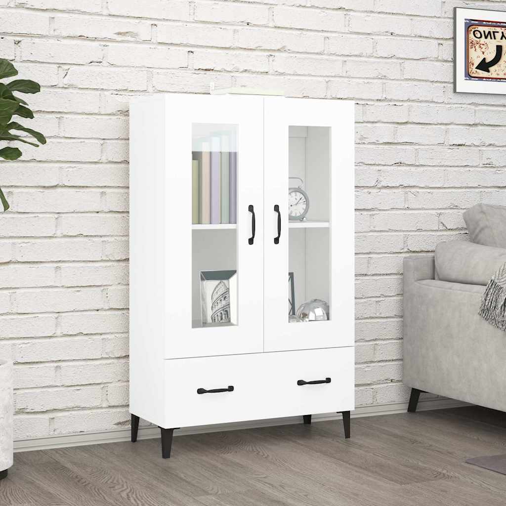 Highboard White 70x31x115 cm Engineered Wood