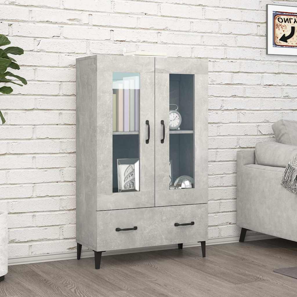 Highboard Concrete Grey 70x31x115 cm Engineered Wood