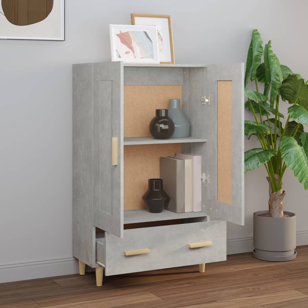 Highboard Concrete Grey 70x31x115 cm Engineered Wood