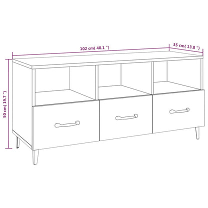 TV Cabinet Concrete Grey 102x35x50 cm Engineered Wood