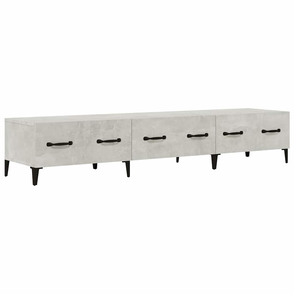 812649 vidaXL TV Cabinet Concrete Grey 150x34,5x30 cm Engineered Wood