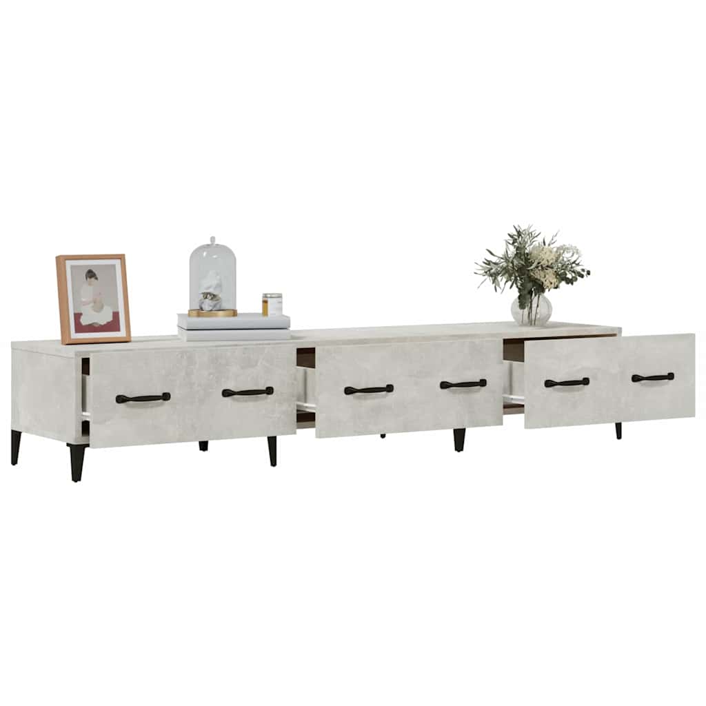 812649 vidaXL TV Cabinet Concrete Grey 150x34,5x30 cm Engineered Wood